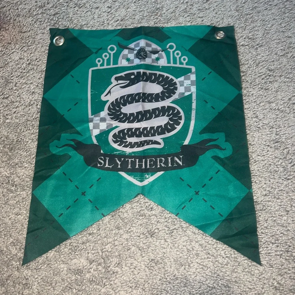Ravenclaw and Slytherin Wall Banners - Blue and Green